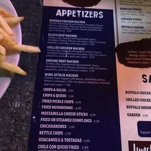 menu