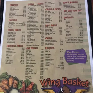 sushi and sashimi, menu