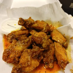 Lemon Pepper Buffalo with Bleu Cheese dip