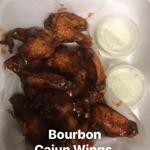 chicken wings in a styrofoam container