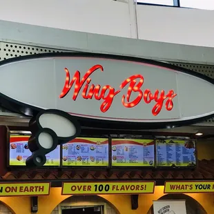 Sign with digital menu below