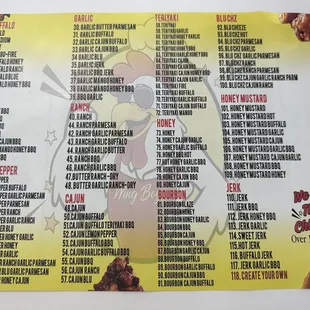Lots of sauces