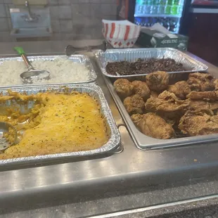 chicken wings and fried chicken, interior