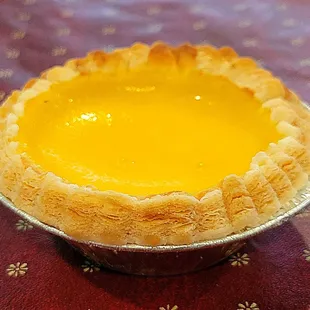 An egg custard tart