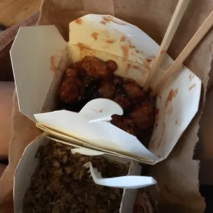 General Tsao&apos;s Chicken and shrimp fried rice