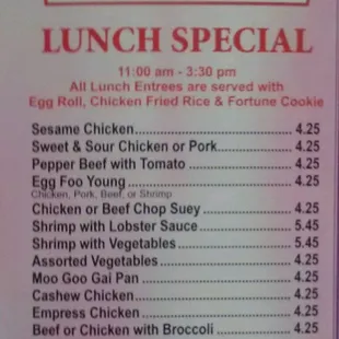 Lunch Specials