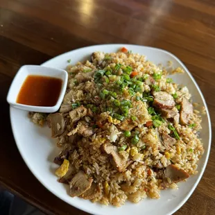 Sticky Pork Fried Rice. Yummy