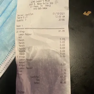 Our receipt