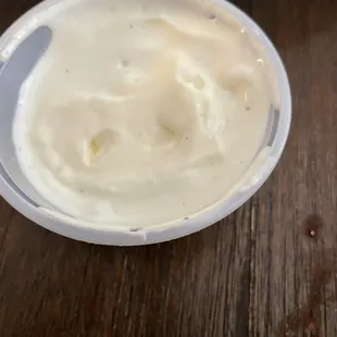 Nothing like ordering ranch dipping sauces for wings and getting something that looks like this