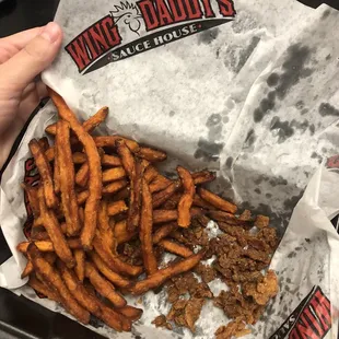 Gross left over breading? Who knows. So gross.