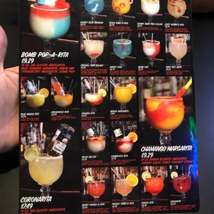 Drink menu