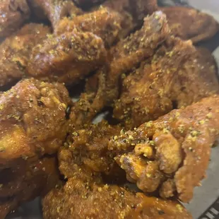 Lemon pepper hot wings.