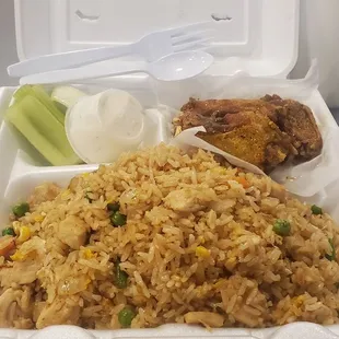 Lemon Pepper wings and Chicken Fried Rice Combo