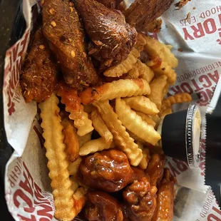 Jerk Wings and Fries