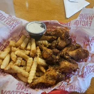 Wings and fries