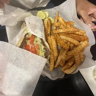 Classic Gyro with Cajun Crinkle Cut Fries