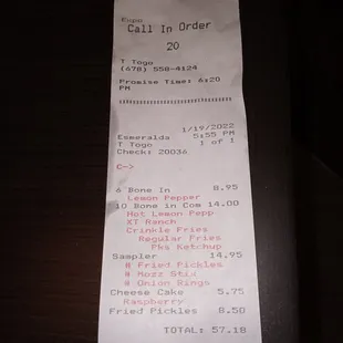 Bill for 3 people