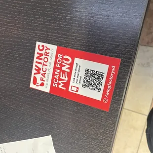 Menu QR code