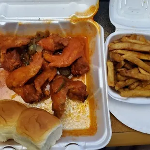 The Charger Wings (Hot) &amp; Fries