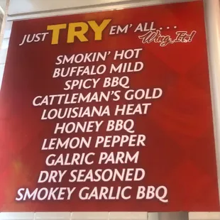 a menu for a restaurant
