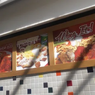 the menu of a restaurant