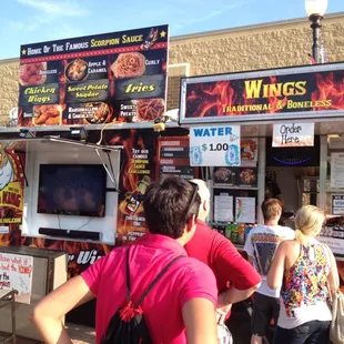 people standing outside