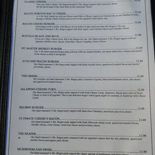 the menu