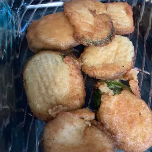Raw fried zucchini