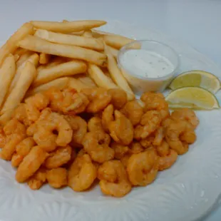 Shrimp and fries platter