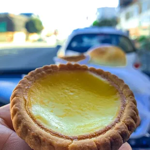 Custard Tart $1.50! A deal but big price bump from $1.00 pre-pandemic days! This one&apos;s for you, Fran!