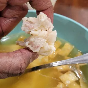 Wonton soup dot of pork
