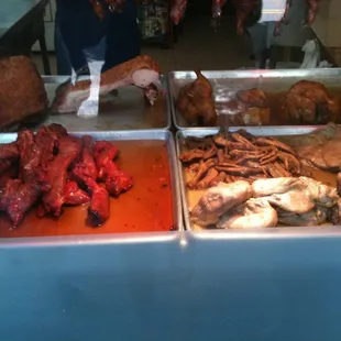 a variety of meats