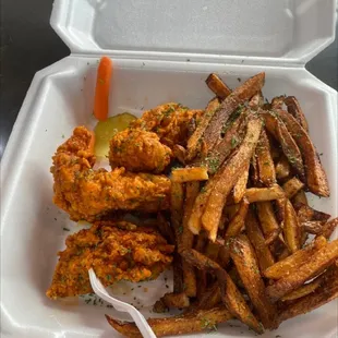 3 pc 3 Piece Chicken Tender Basket lemon pepper fire