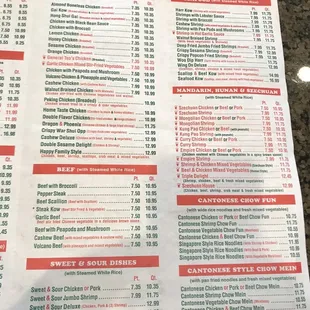 Current menu, they are open during Covid19