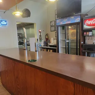 Bar top. No stools yet. 2 drafts available.