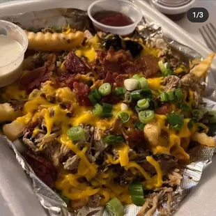 "Pork Cheese Fries"