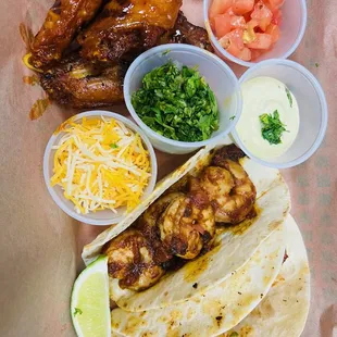 Tacos and wings