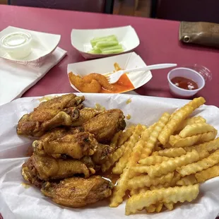 Wings and fries