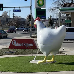 Turn left at the big chicken.