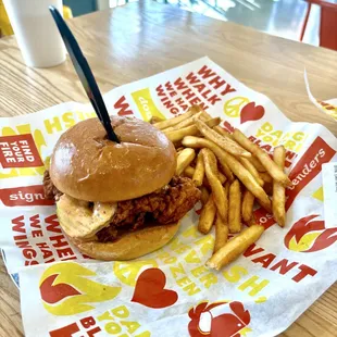 The double dipped chicken sandwich combo.