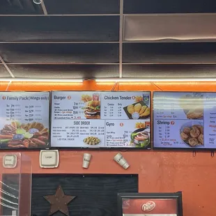 The counter/ menu board