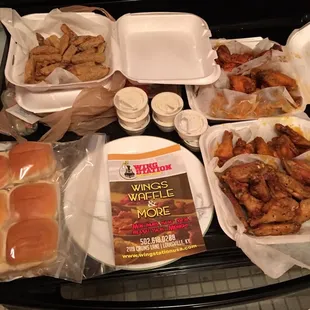chicken wings and fried chicken