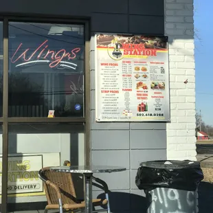 Menu located outside (and inside)