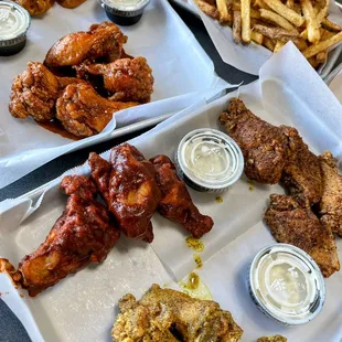 Combo 3 (10 Wings) Fresh Cut Fries Large Crispy Onion Rings Large