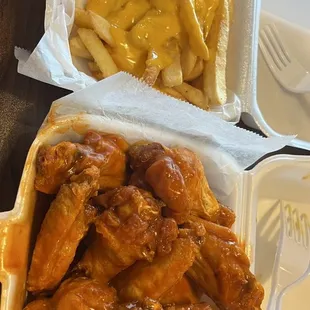 Bone in wings Cheese fries