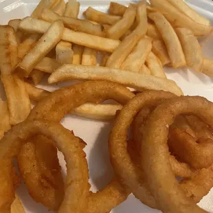 Fries and onion rings