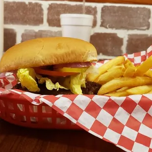 The original burger with fries. Very juicy and great flavor.