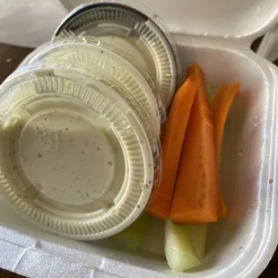 Generous sides of ranch...oh and some veggies