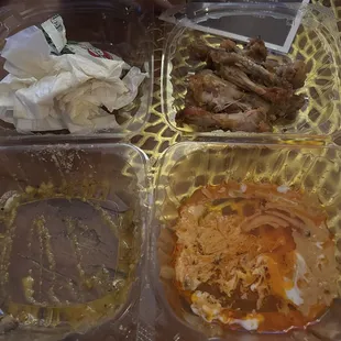 Devoured! 10 pieces. 5 med hot sauce. 5 gatlic parm. I also got a side of ranch for $1