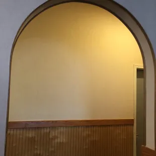 Entry to bathrooms and back kitchen